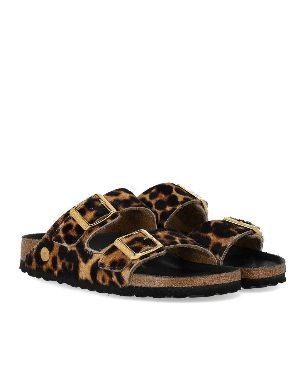 Birkenstock Brown Arizona Fur Hex Leopard Natural Sandal