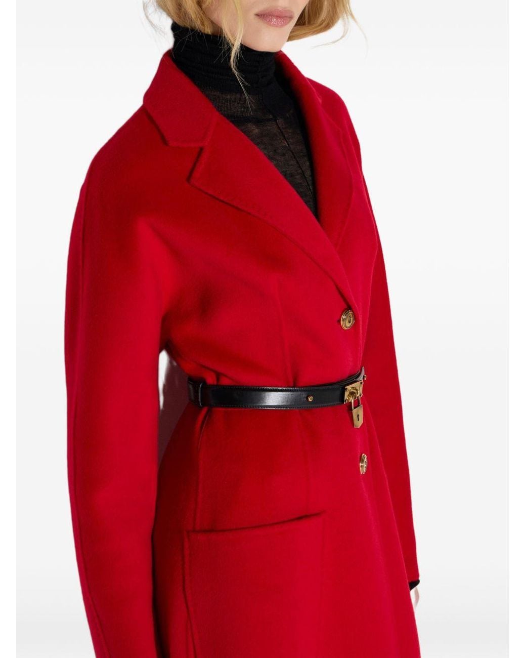 Elisabetta Franchi Red Wool Coat