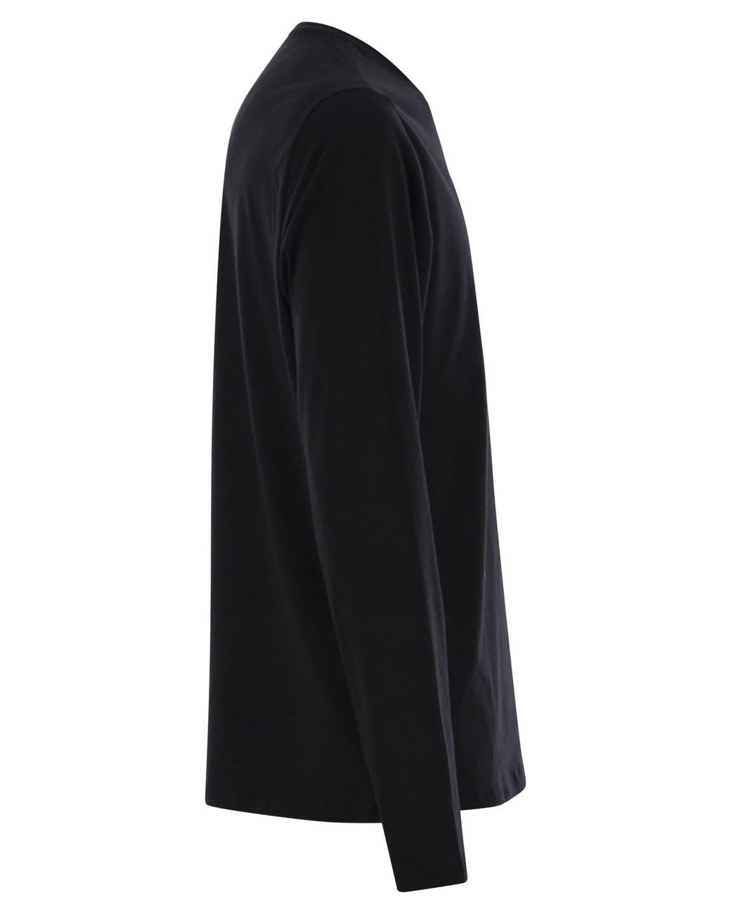 Majestic Black Long Sleeved Crew Neck T Shirt
