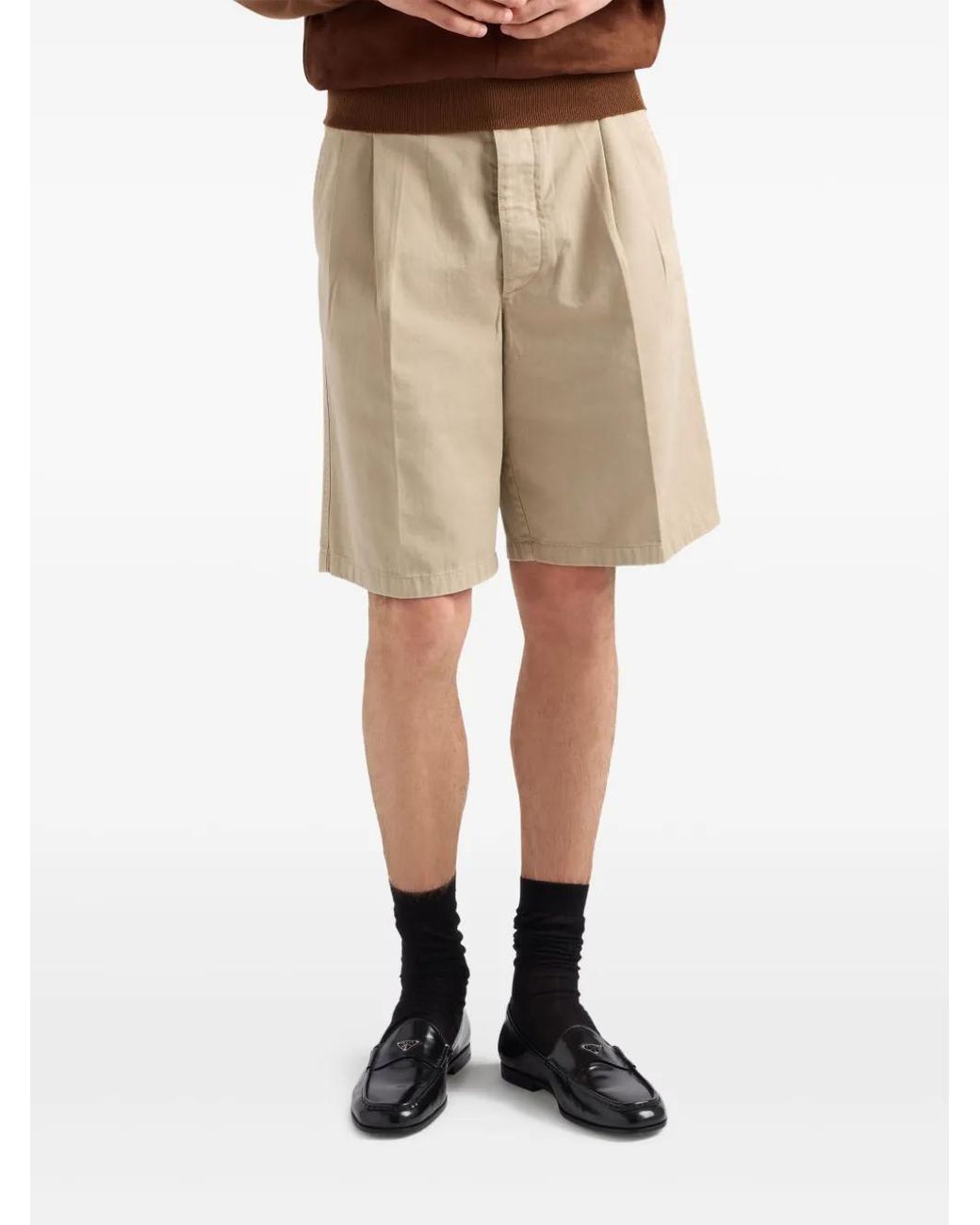 Bermudas Con Pinzas Prada de hombre de color Natural
