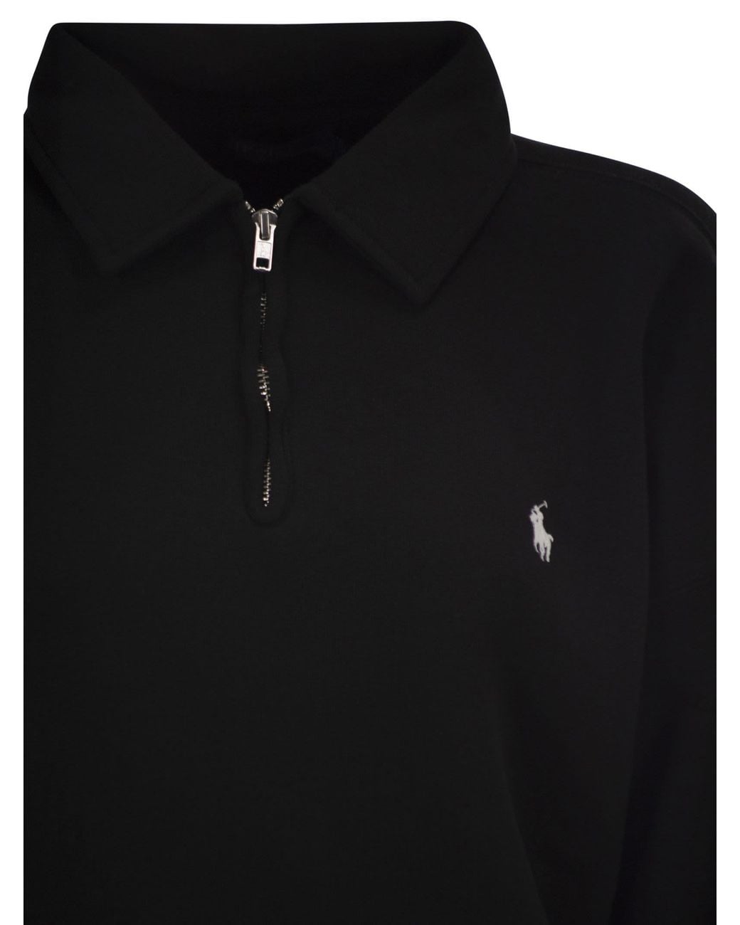 Polo Ralph Lauren Black Half-Zip Collared Sweatshirt