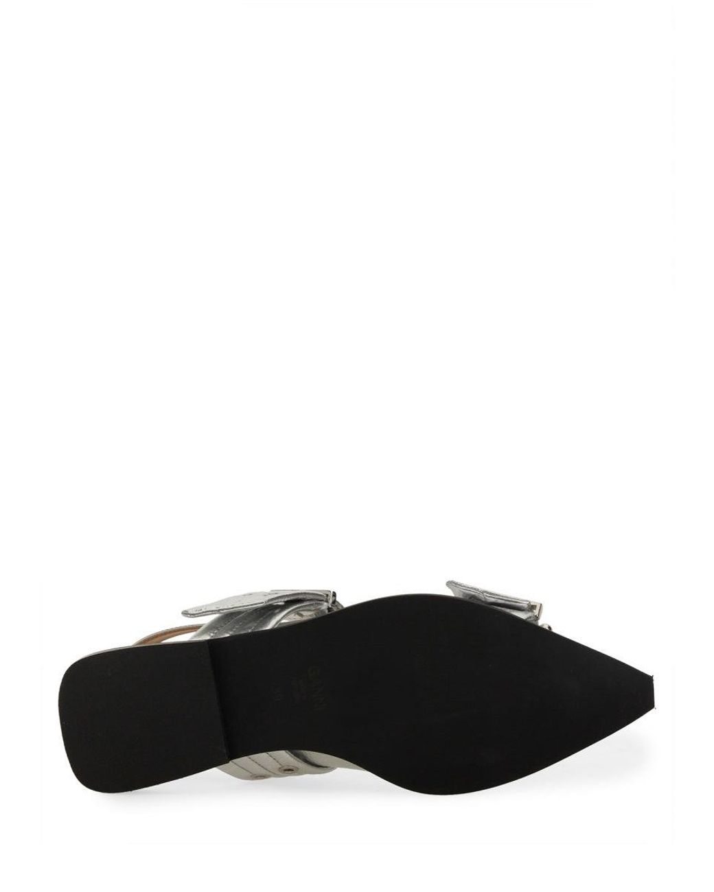 Ganni White Ballerina With Buckle