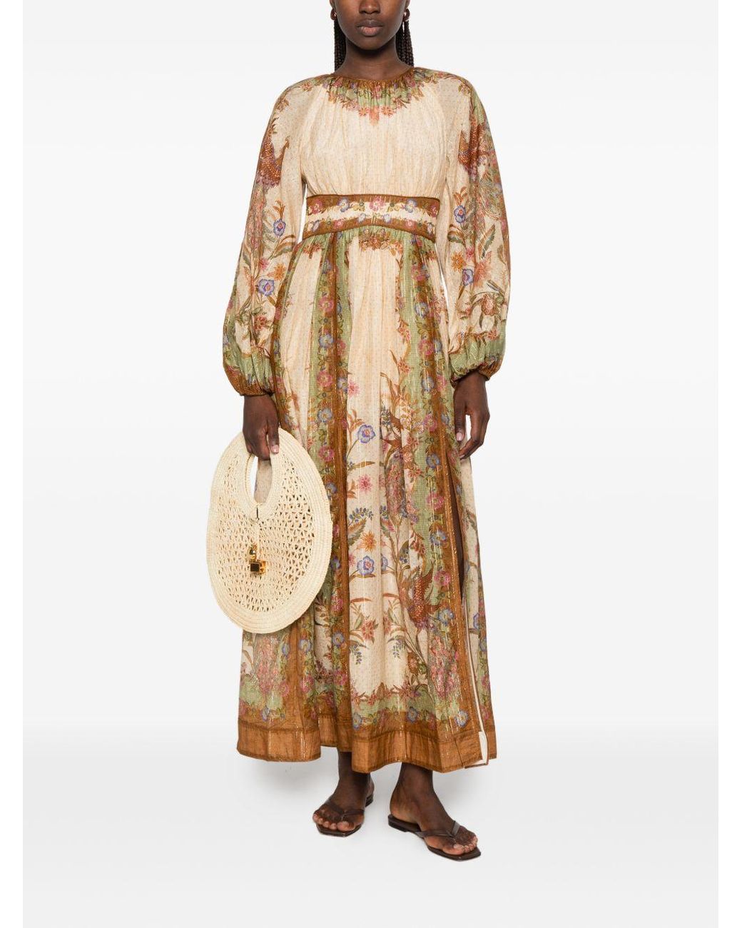 Zimmermann Natural Indra Cotton And Silk Long Dress