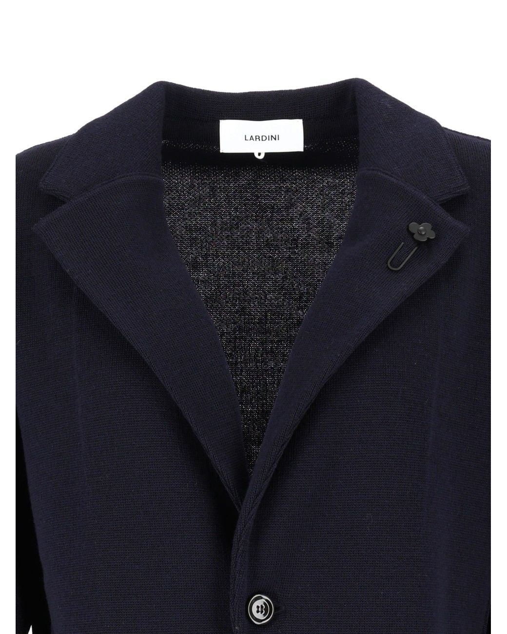 Lardini Blue Wool Tailored Knit Blazer