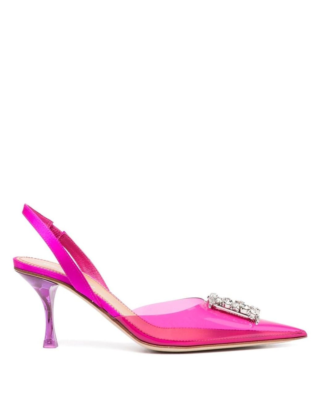 DSquared² Pink Rhinestone Detail Slingback Pumps