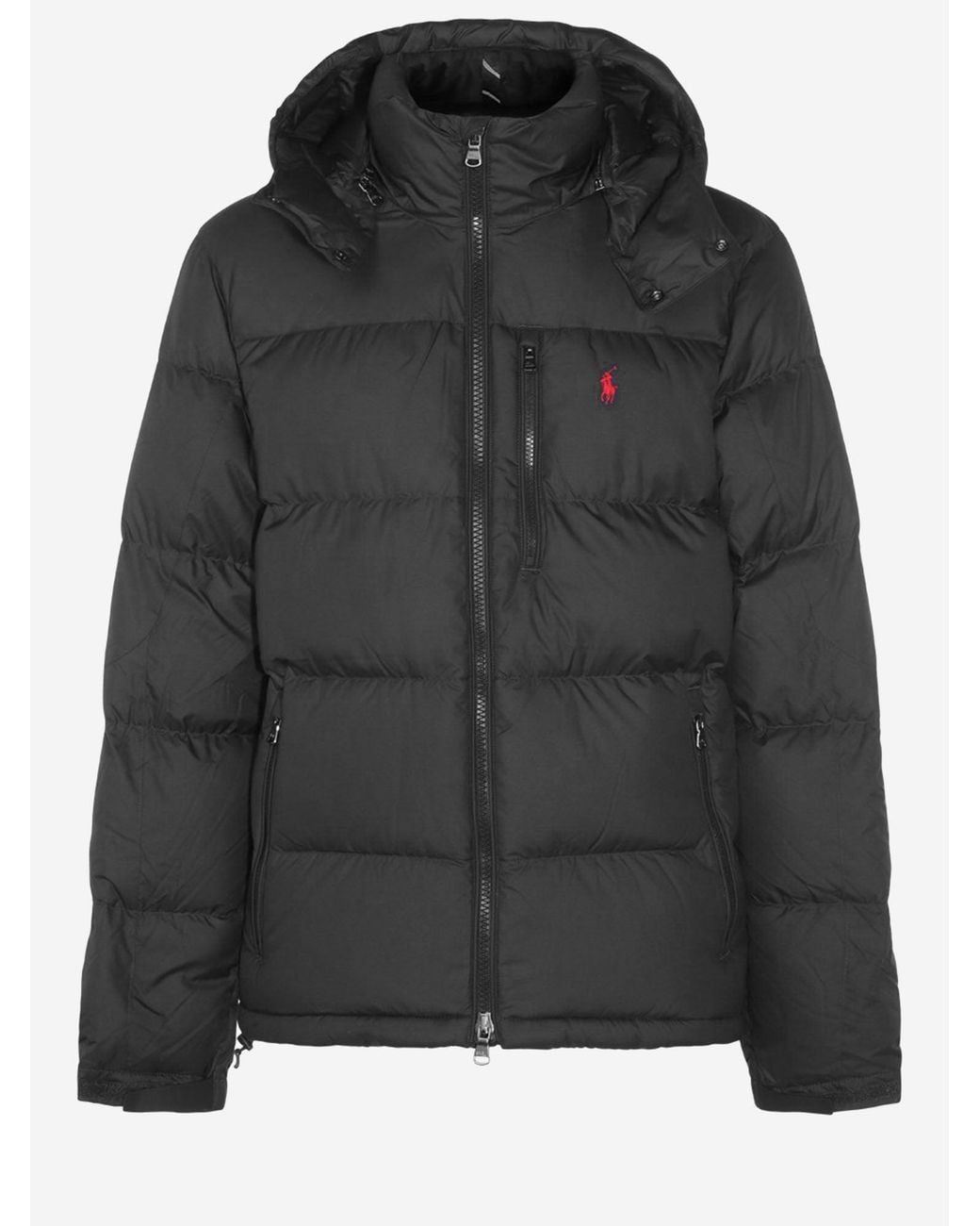 Polo Ralph Lauren Black Gorham Nylon Down Jacket With Logo