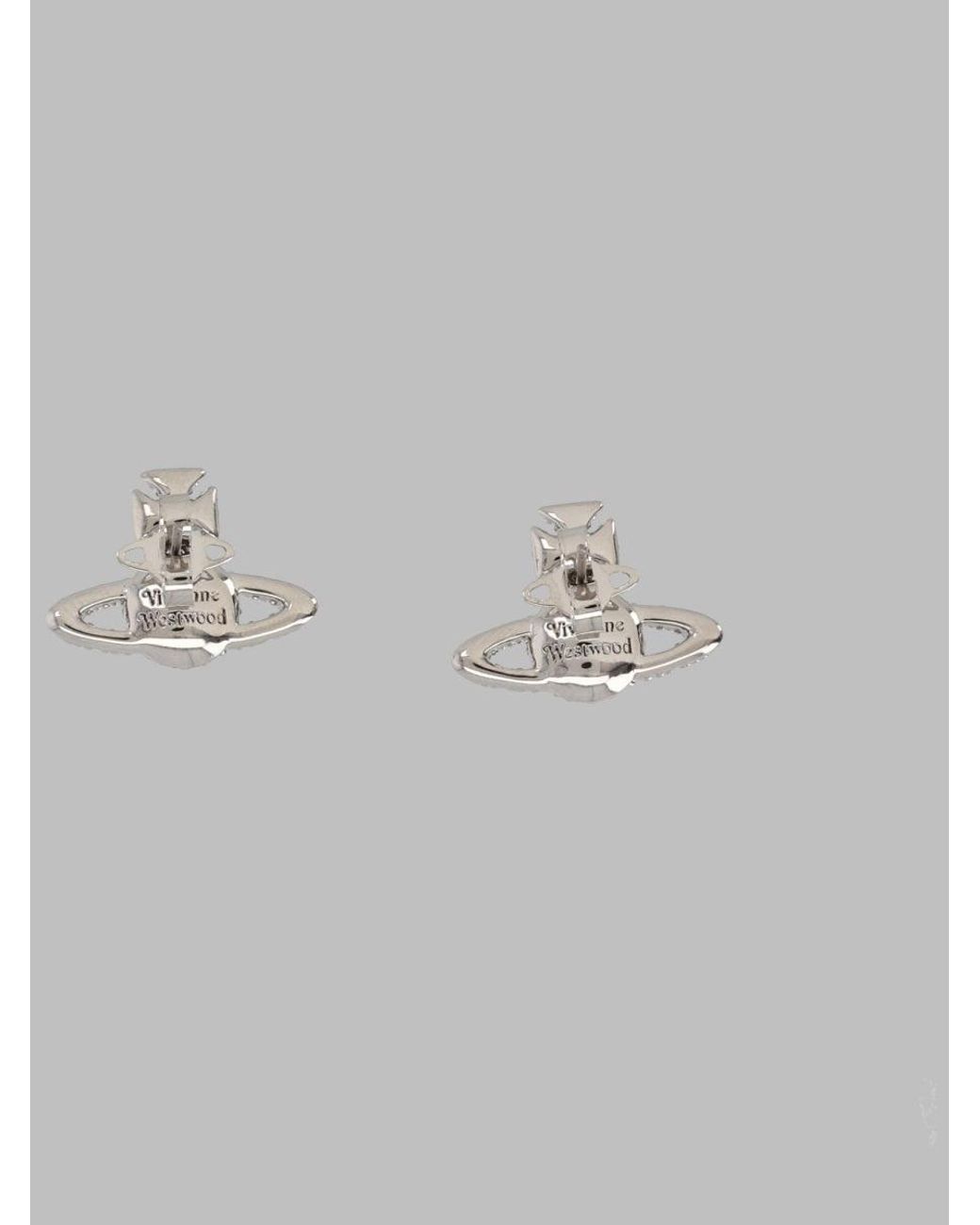 Vivienne Westwood Gray Orbital Drop Earrings