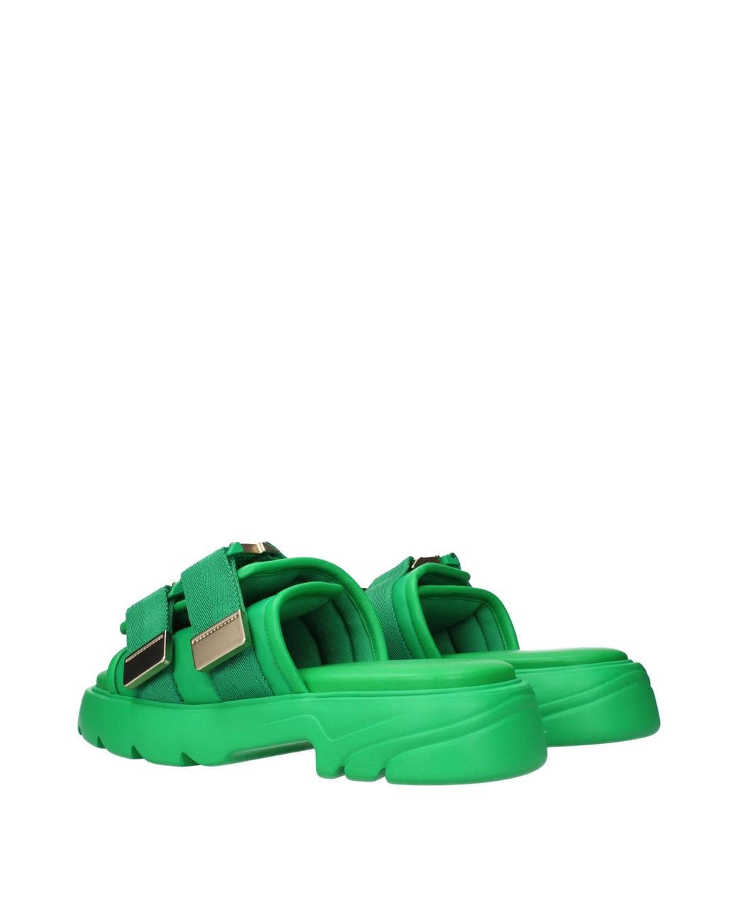 Bottega Veneta Green Fabric/Grass Slippers And Clogs