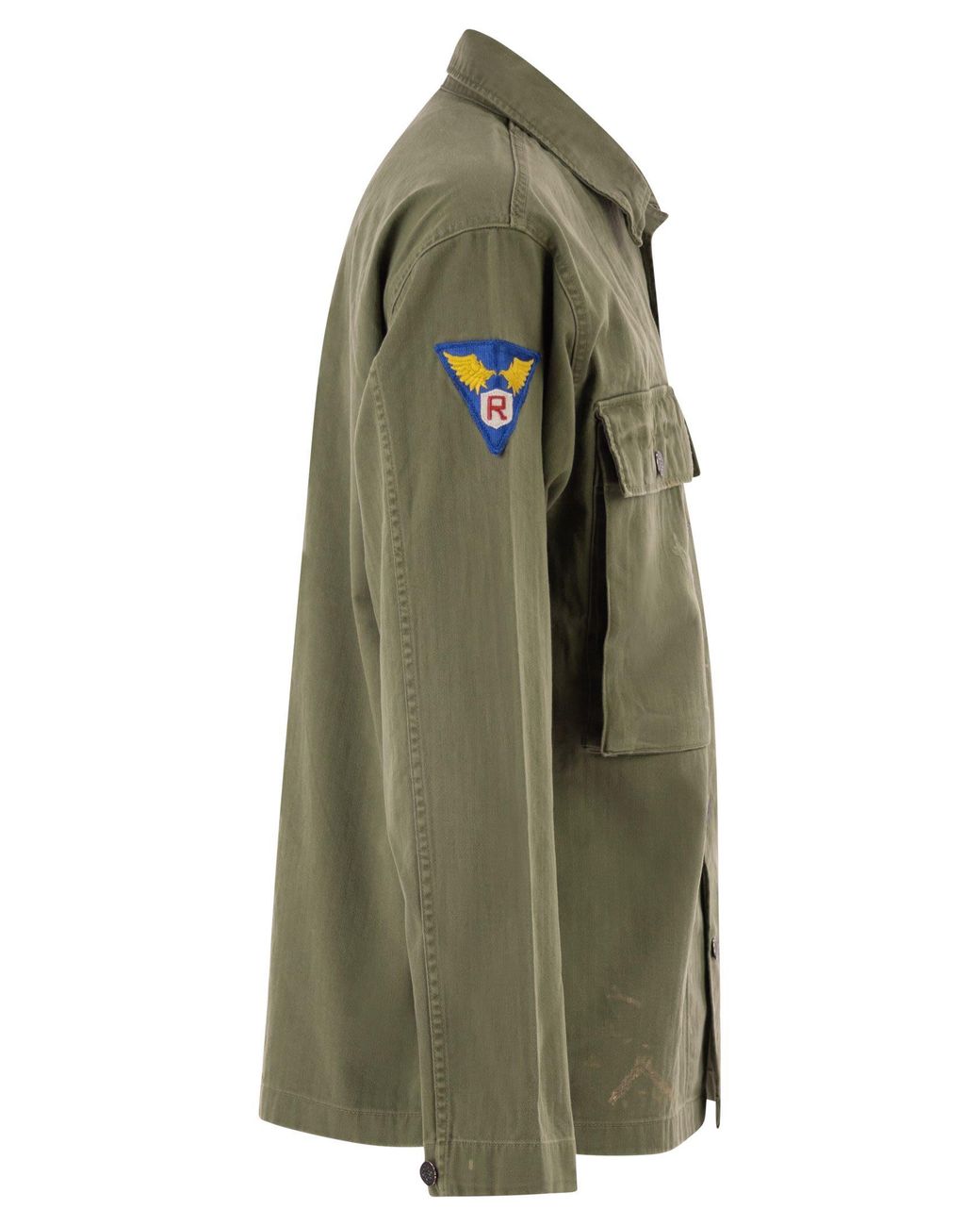 Polo Ralph Lauren Green Cotton Military Inspired Overshirt Jacket