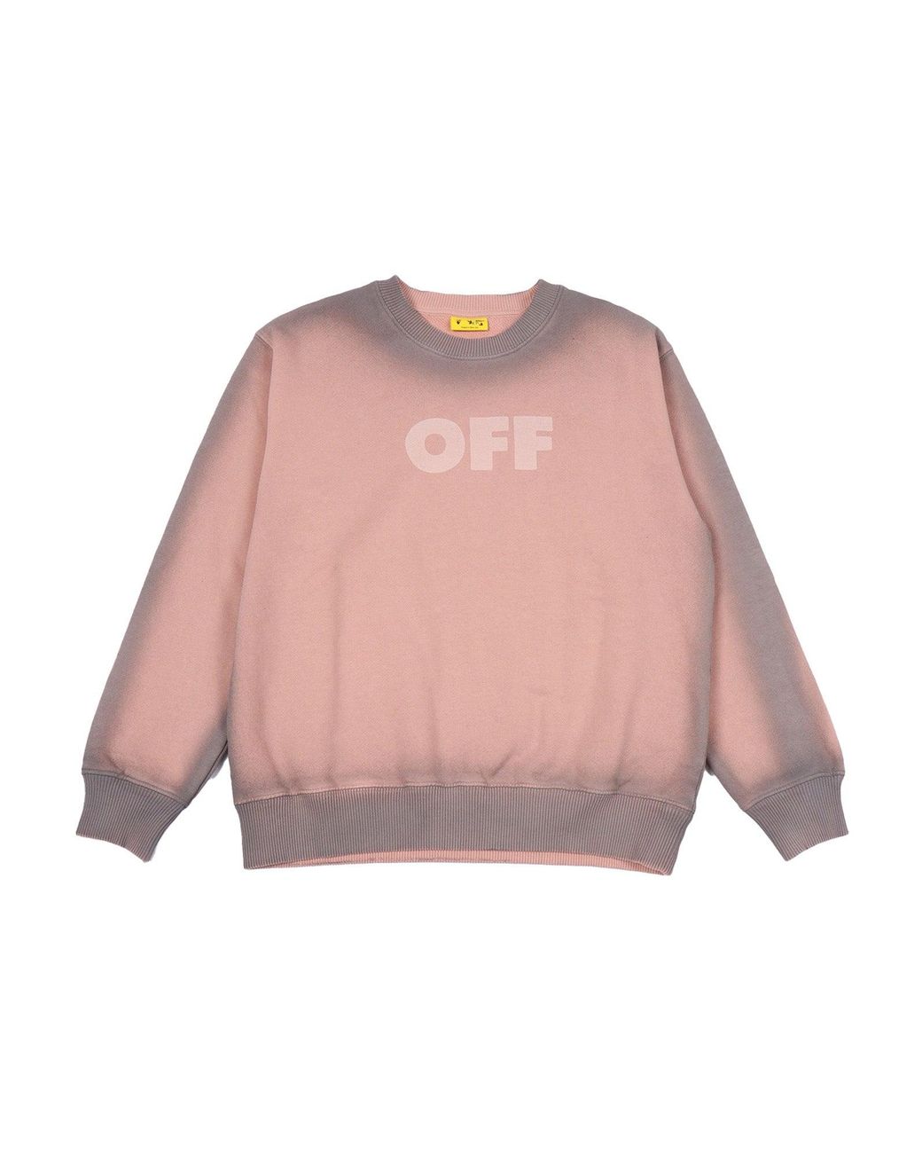 Off-White c/o Virgil Abloh Pink Garment Dyed Spray Crew Rose Soft