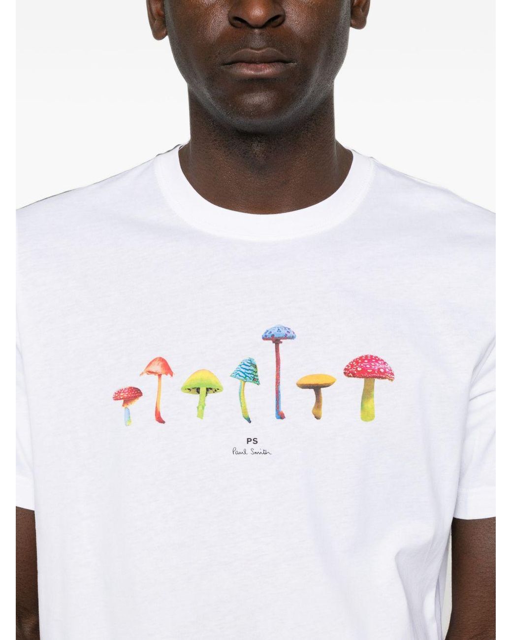Paul Smith White Mushrooms Cotton T Shirt