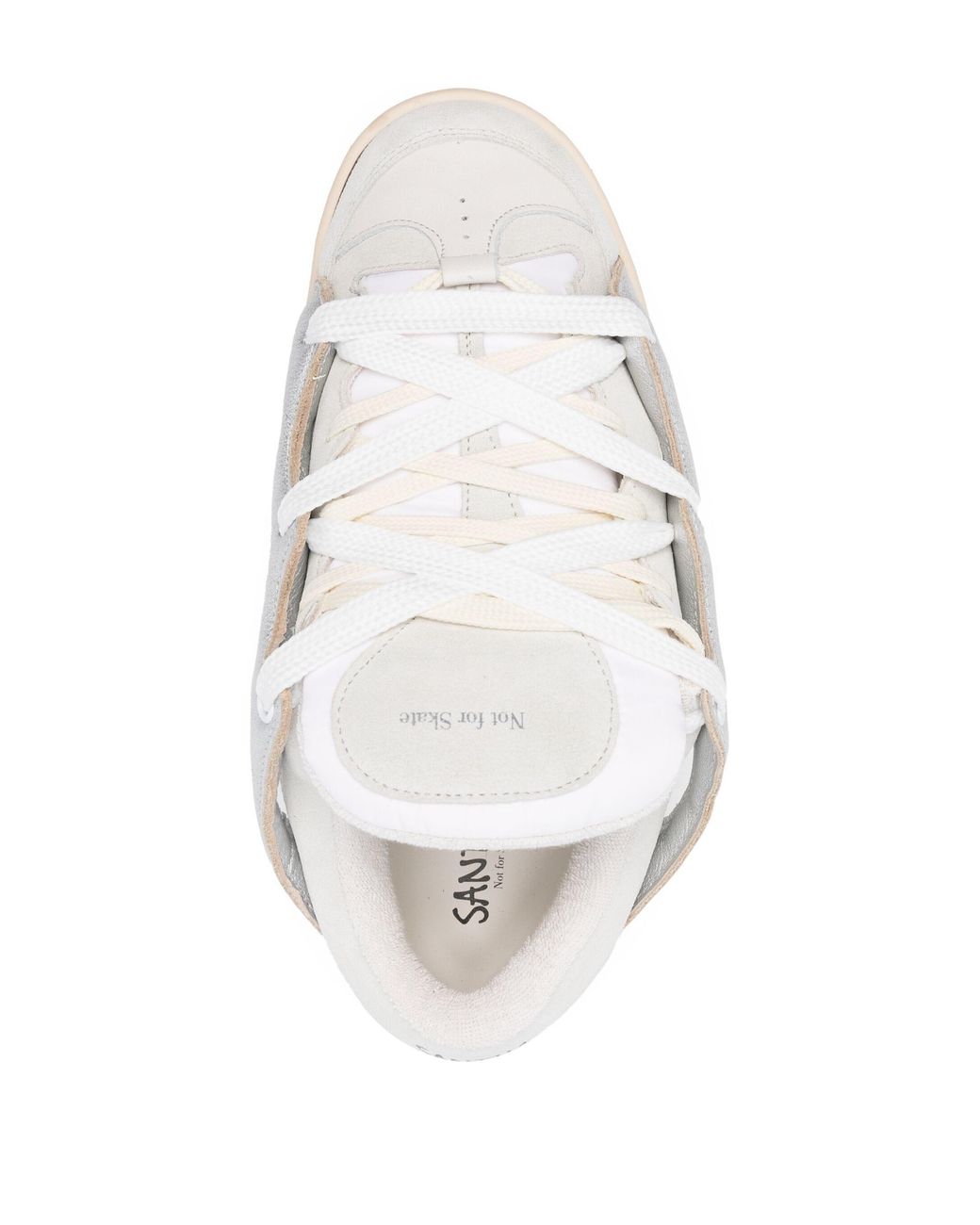 Santha White Leather Paneled Lace-up Sneakers for men