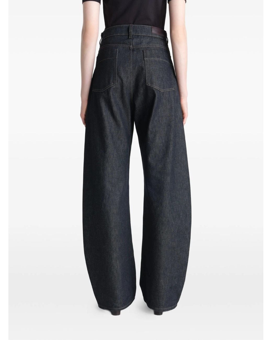Lemaire Blue High Waisted Curved Pants