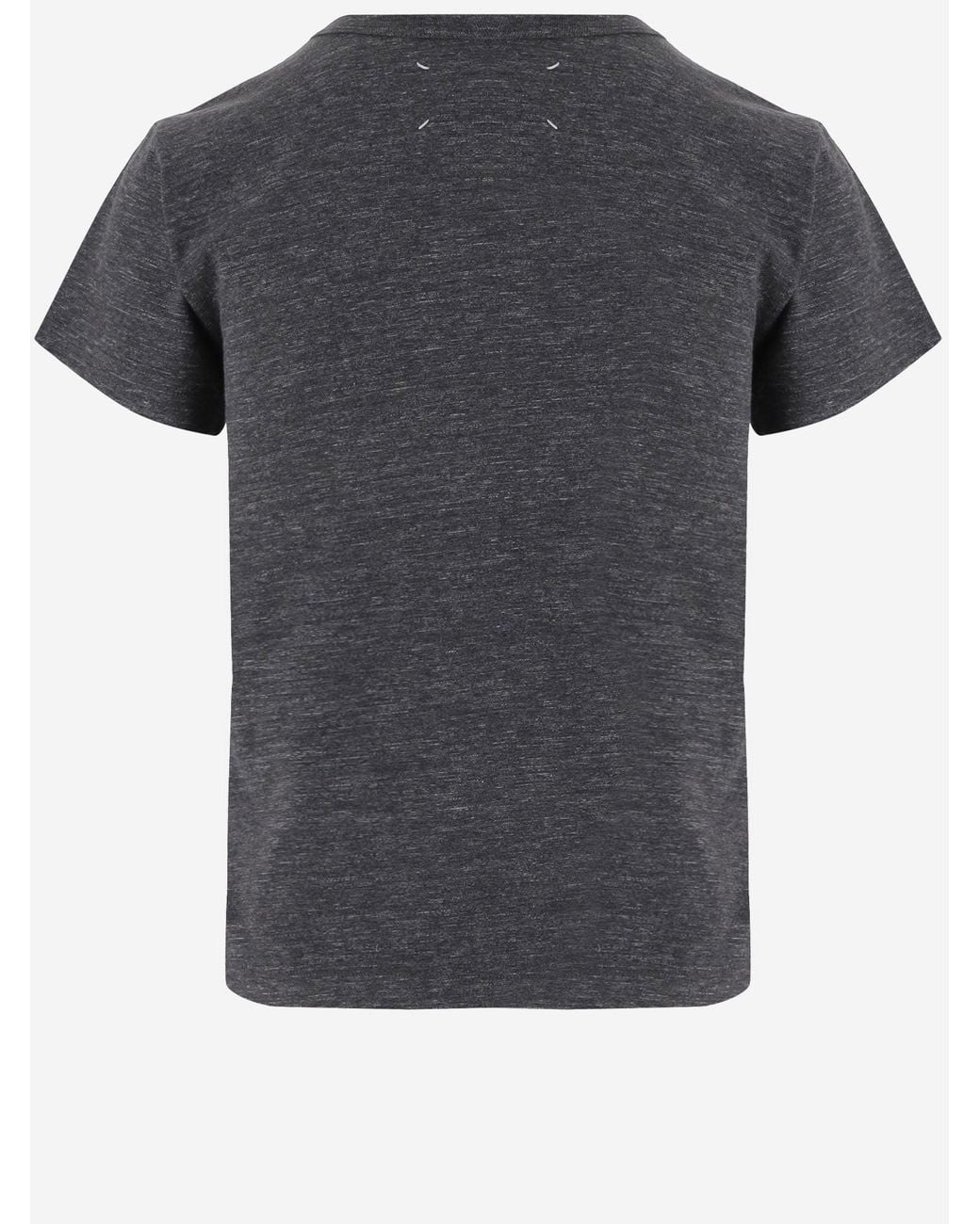 Maison Margiela Gray Cotton T Shirt With Logo