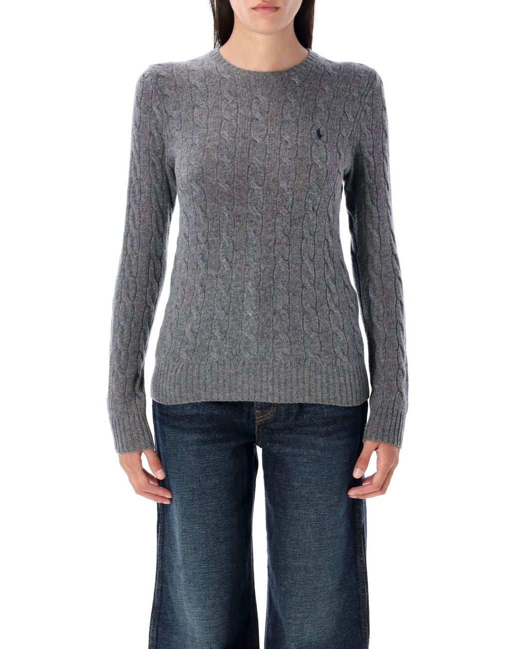 Polo Ralph Lauren Blue Wool And Cashmere Cable Knit Sweater