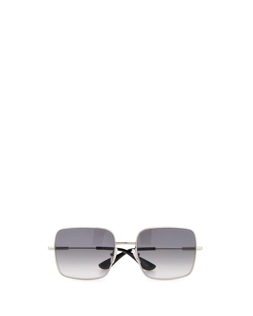 McQueen White Metal Sunglasses