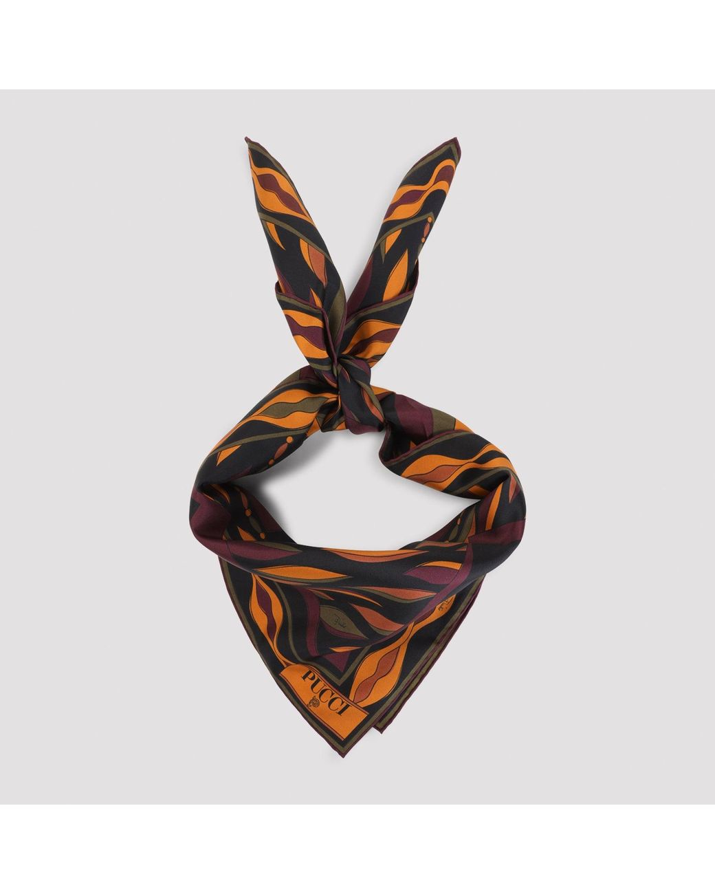 Emilio Pucci Black Bordeaux Silk Foulard
