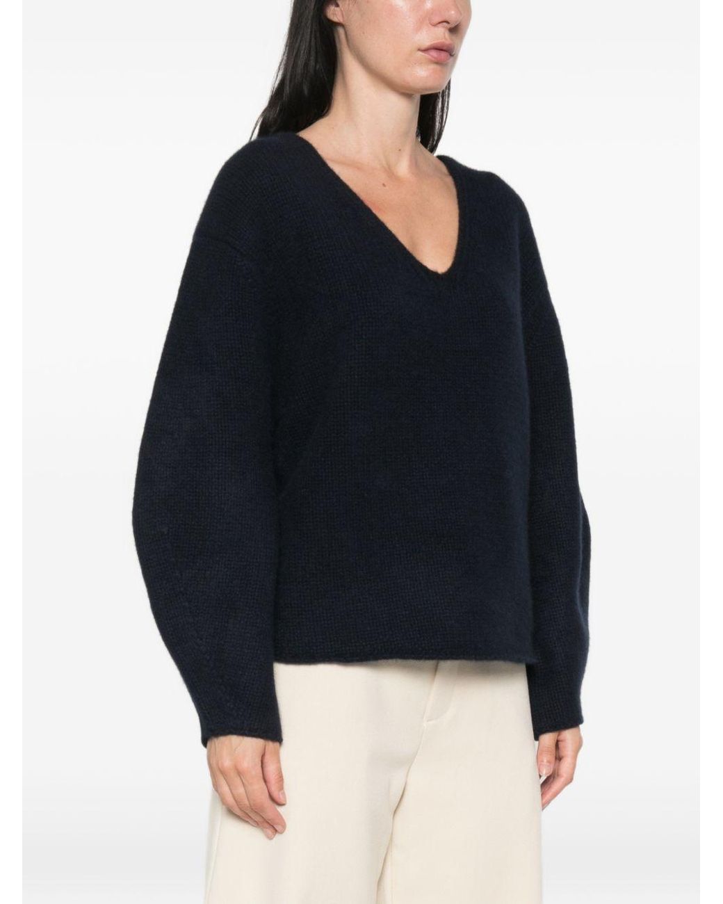 Soft Goat Black Cashmere V-Necked Sweater