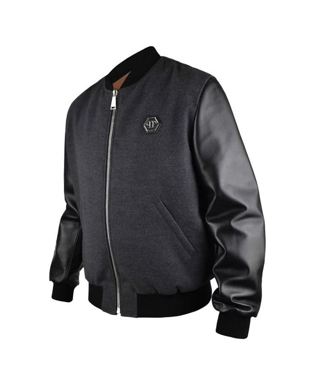 Philipp Plein Gray Bomber Jacket