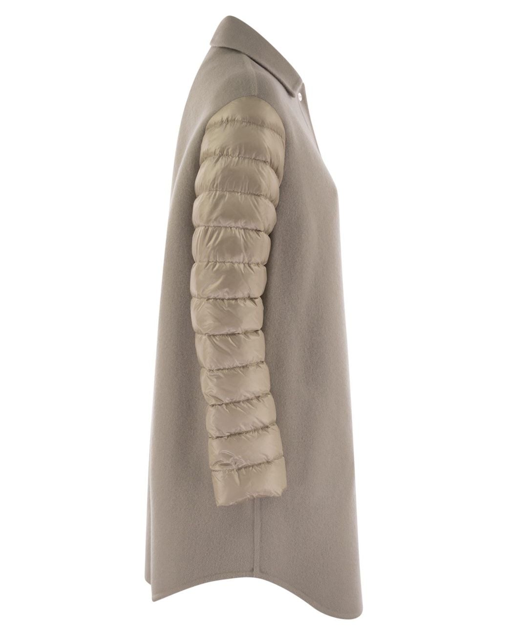 Herno Gray Coat With Down Sleeves
