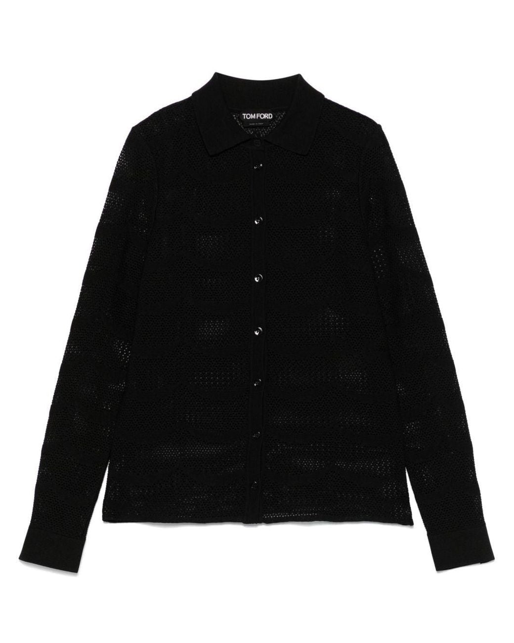 Tom Ford Black Cotton And Silk Shirt