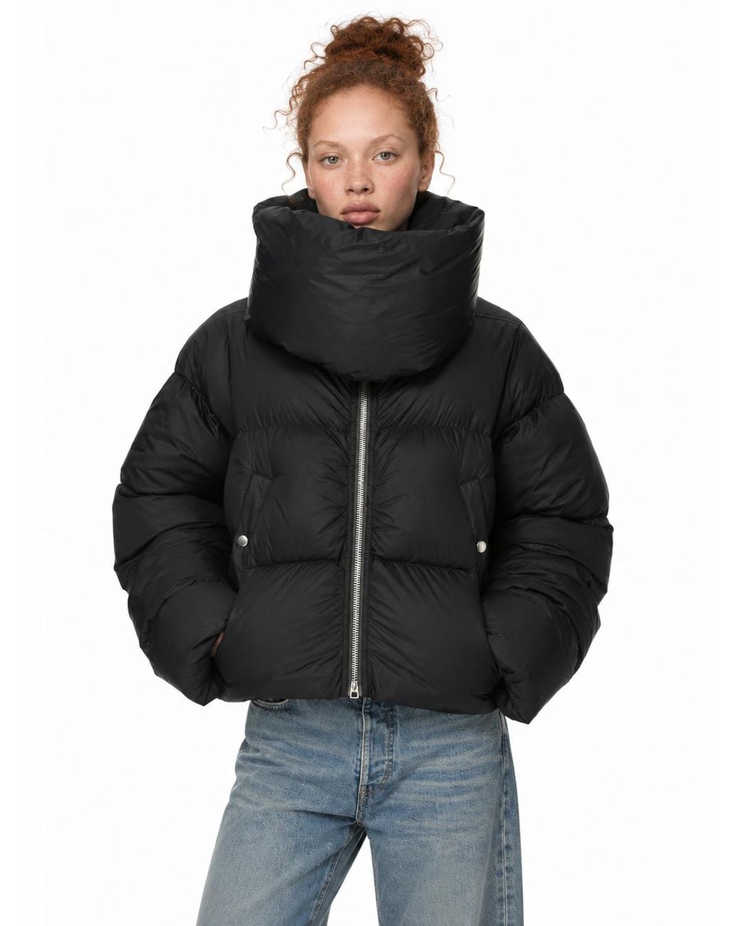 Rick Owens Trechterhals in het Black