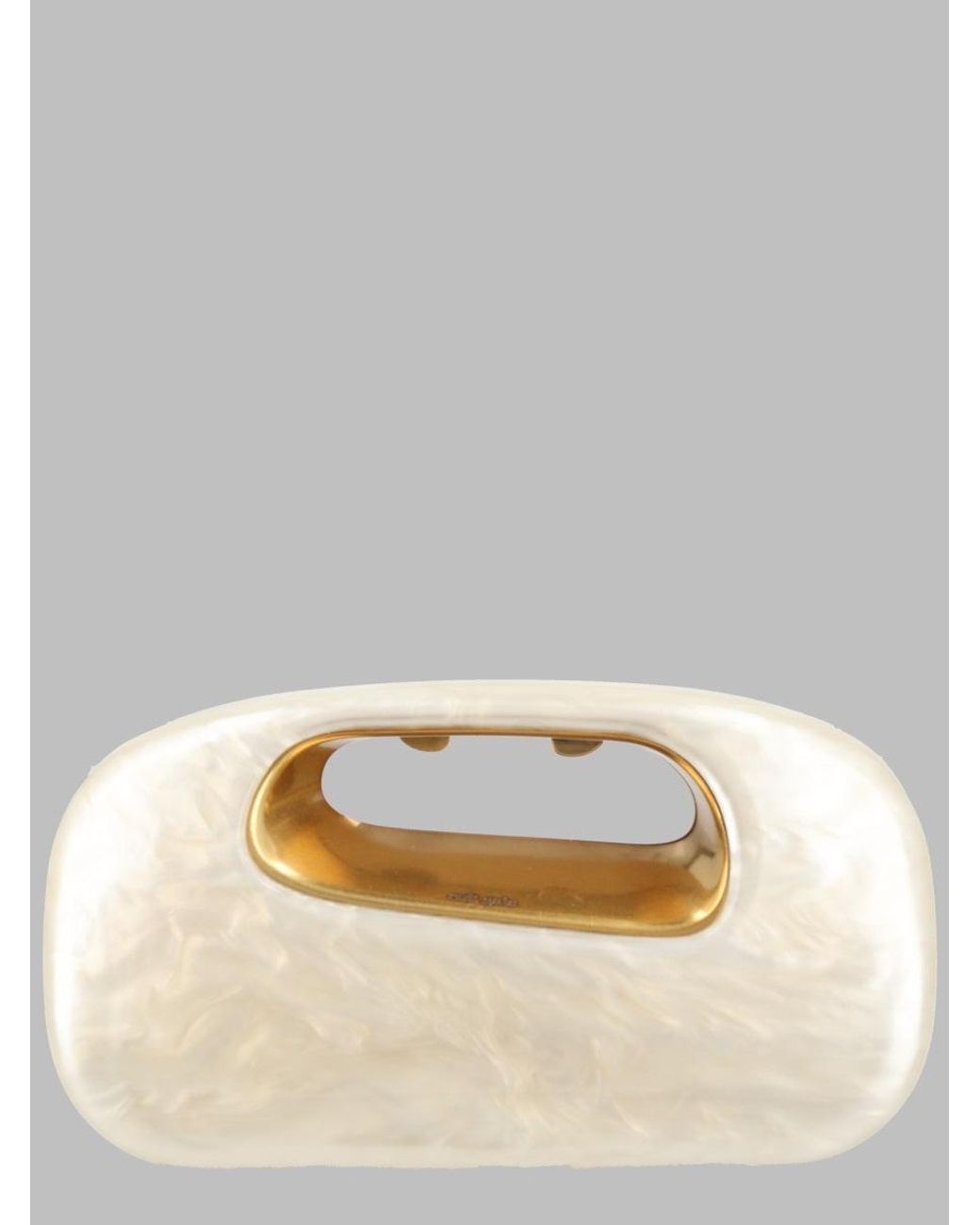 Cult Gaia White Sculptural Top-Handle Clutch