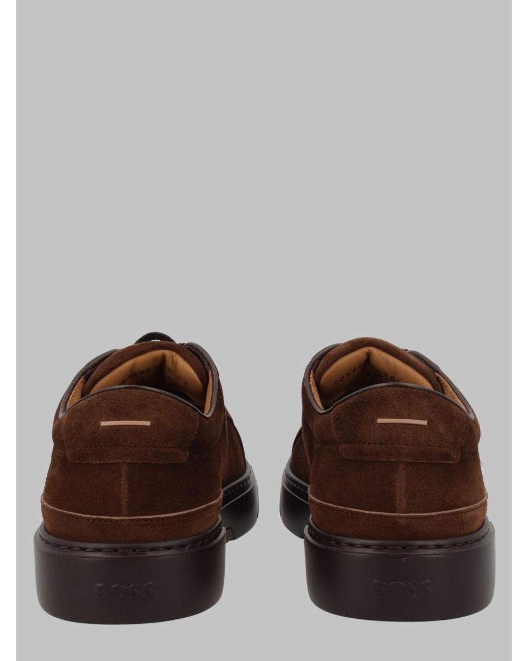 Boss Brown Suede Low-Top Sneakers