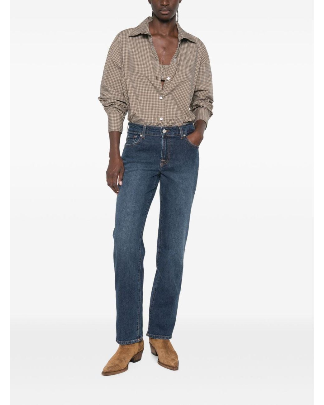 Seven7 Blue Calie Straight Denim Jeans