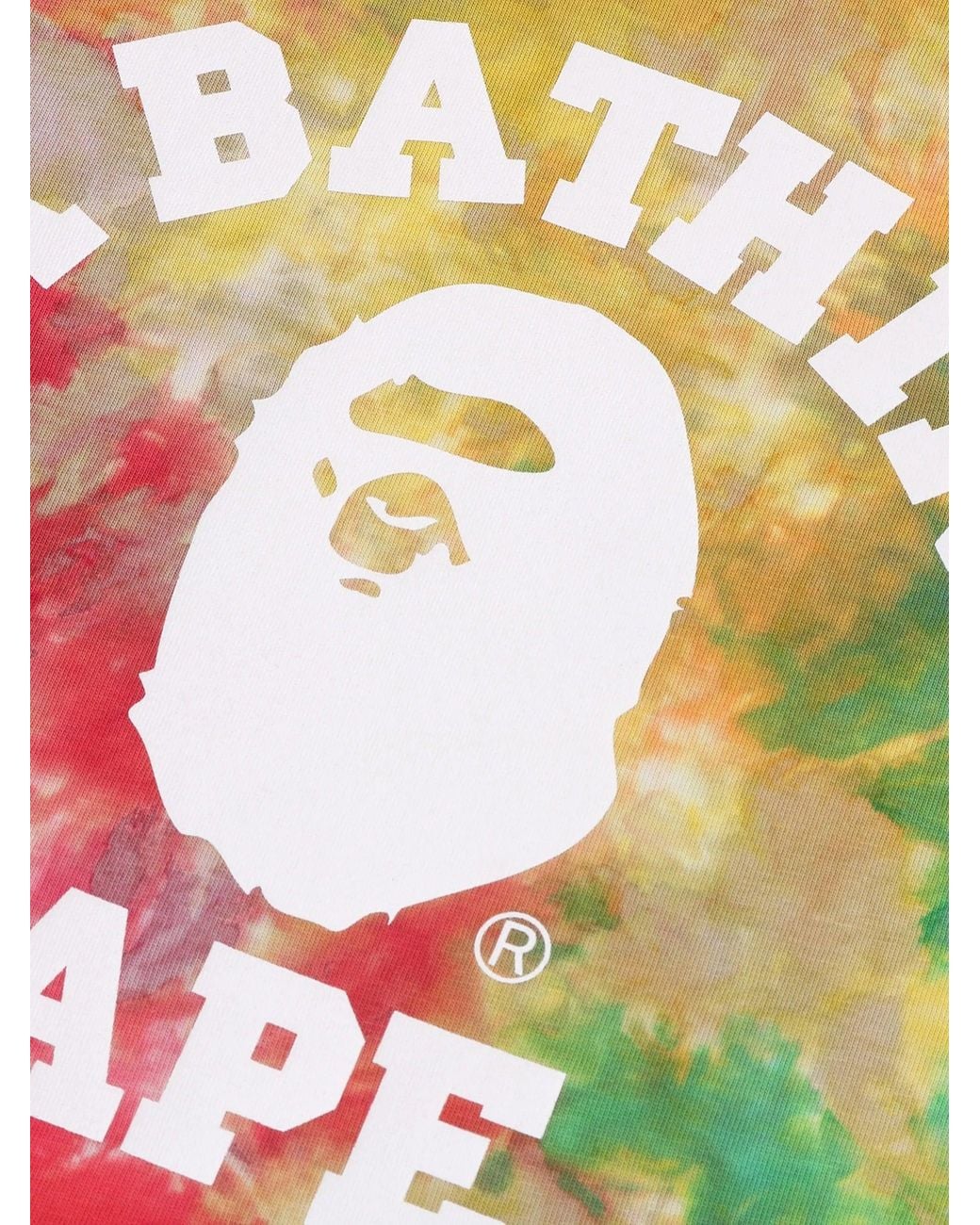 A Bathing Ape Multicolor Tie Dye College Relaxed Fit Tee M
