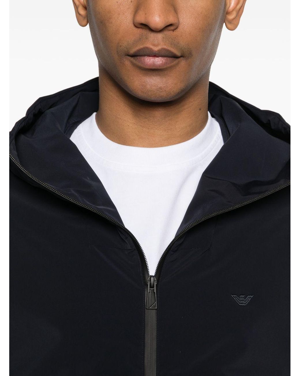 Emporio Armani Black Hooded Blouson Jacket