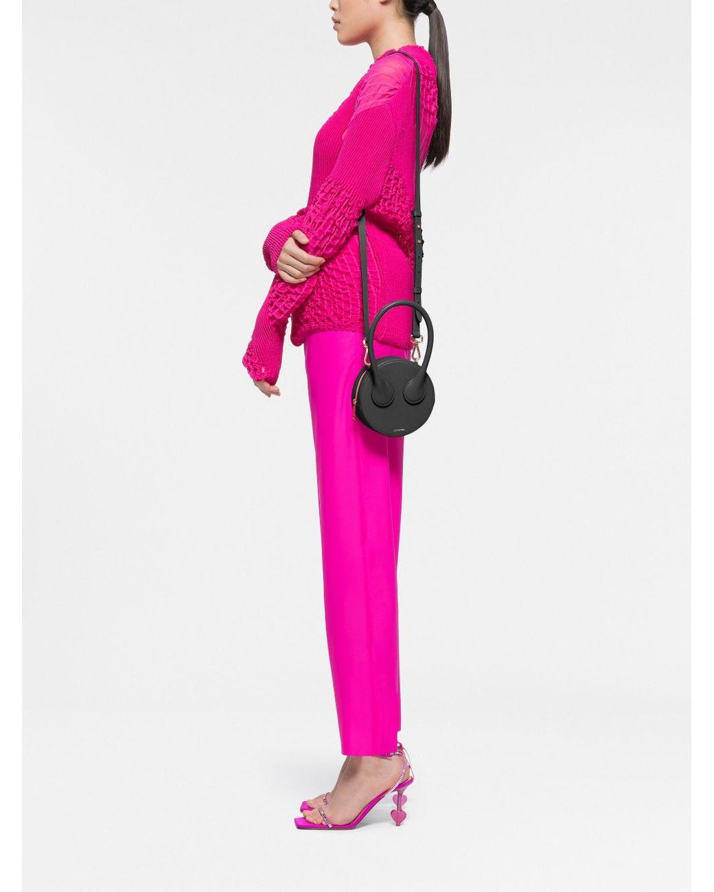 Az Factory By Ester Manas Black Round Leather Mini Bag