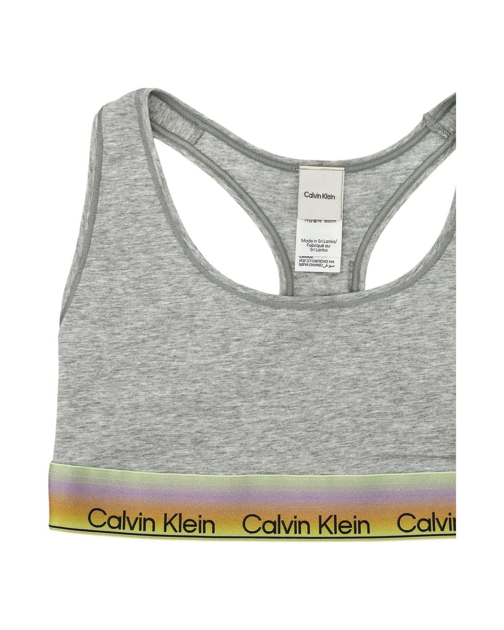 Calvin Klein Gray Logo Band Bralette