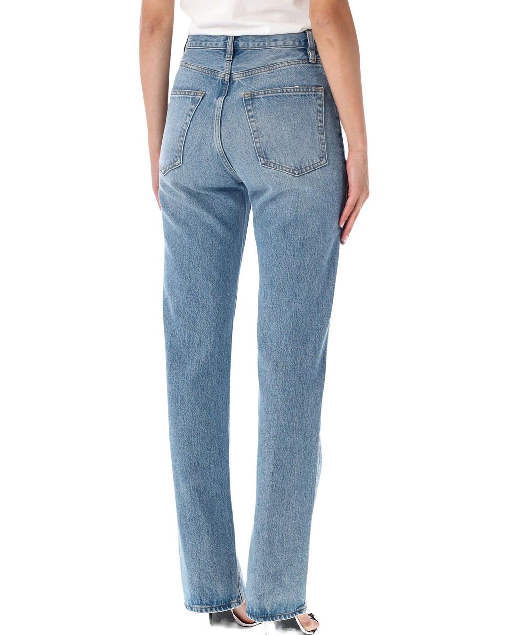FRAME Blue The Vertical Straight-Leg Jeans