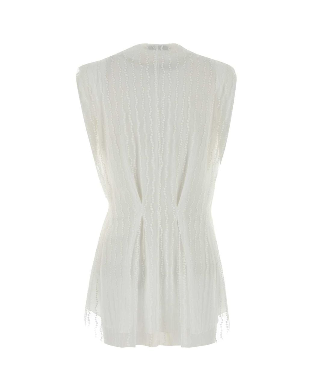 Alberta Ferretti White Mesh Mini Top