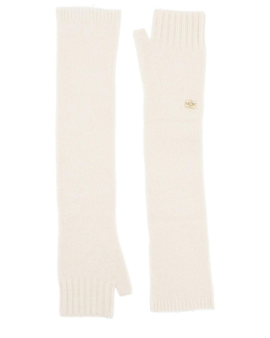 Ganni White Wool Gloves