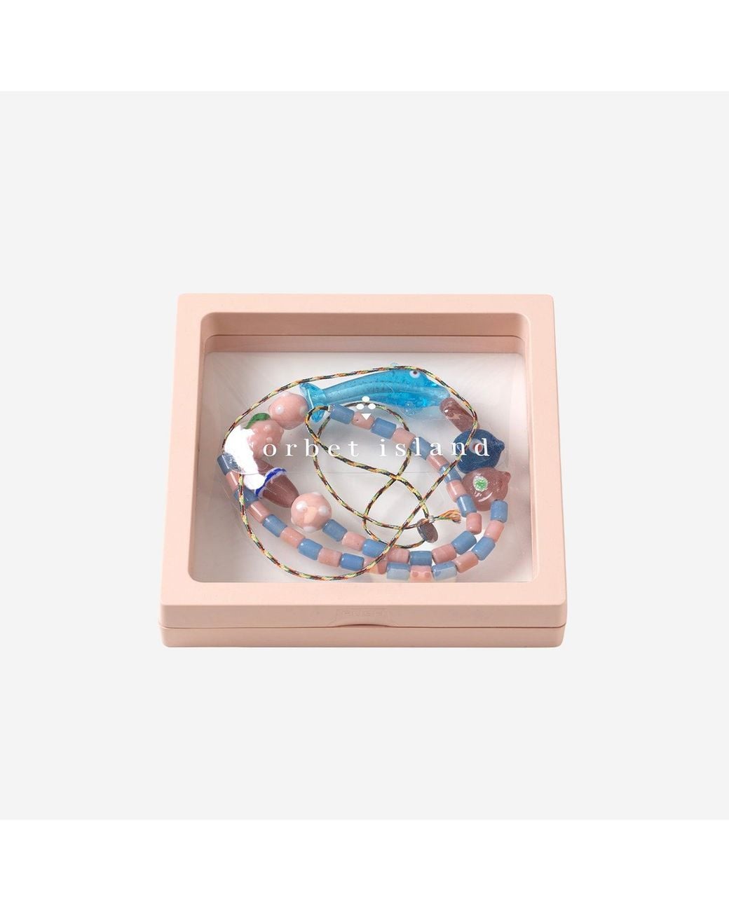 Sorbet Island Blue Necklace With Dolphins And Glass Beads