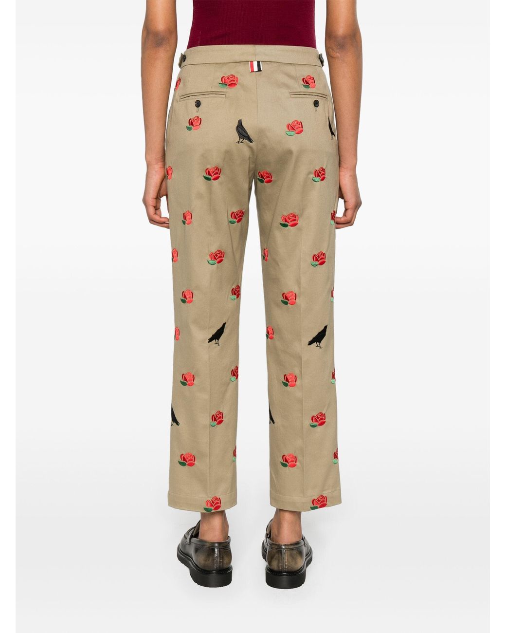 Thom Browne Natural Mid-Rise Tailored Twill Trousers