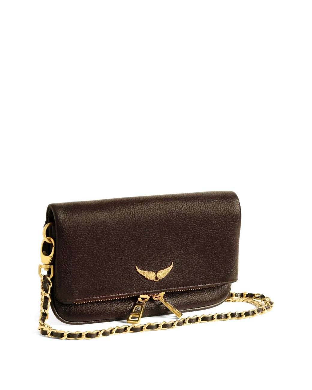 Zadig & Voltaire Brown Rock Nano Grained Leather