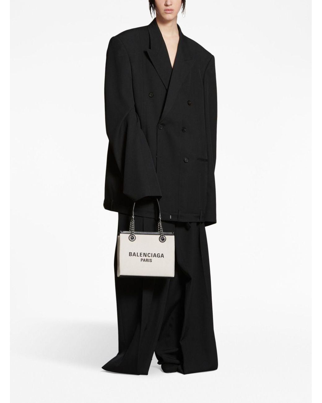 Balenciaga White Duty Free Small Canvas Tote Bag