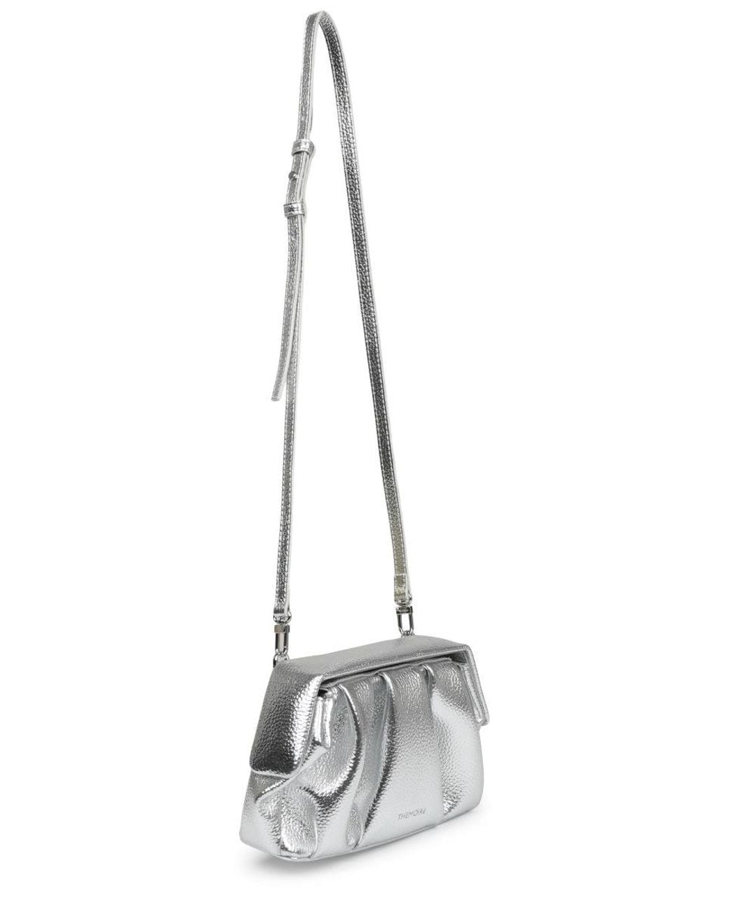 THEMOIRÈ White Ruched Frame Crossbody Bag