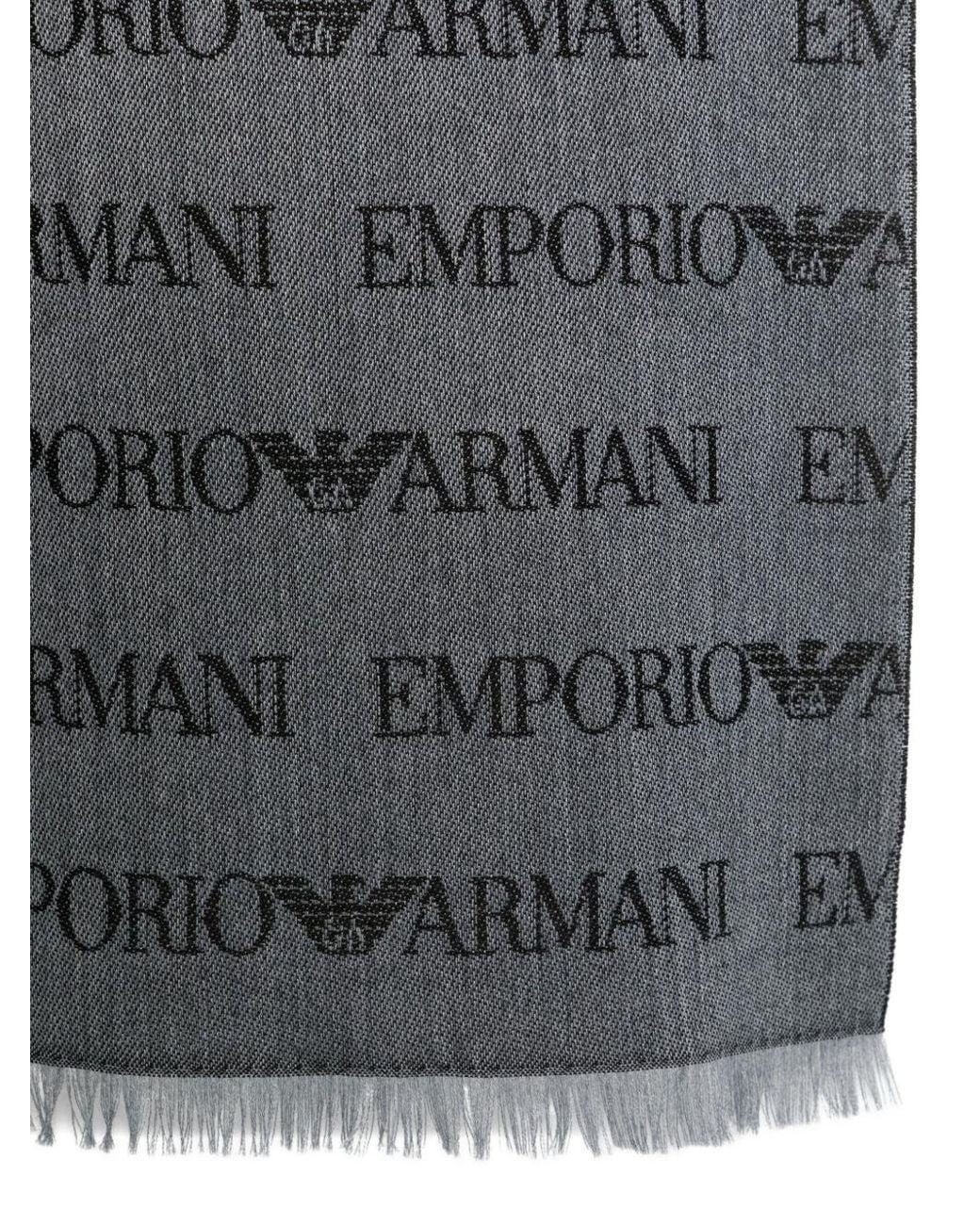 Emporio Armani Gray Wool Blend Scarf