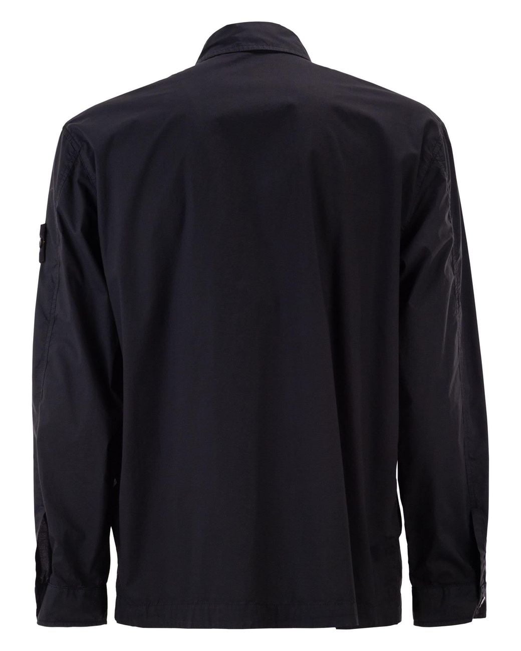 Stone Island Blue Comfort Fit Overshirt With Press Studs for men