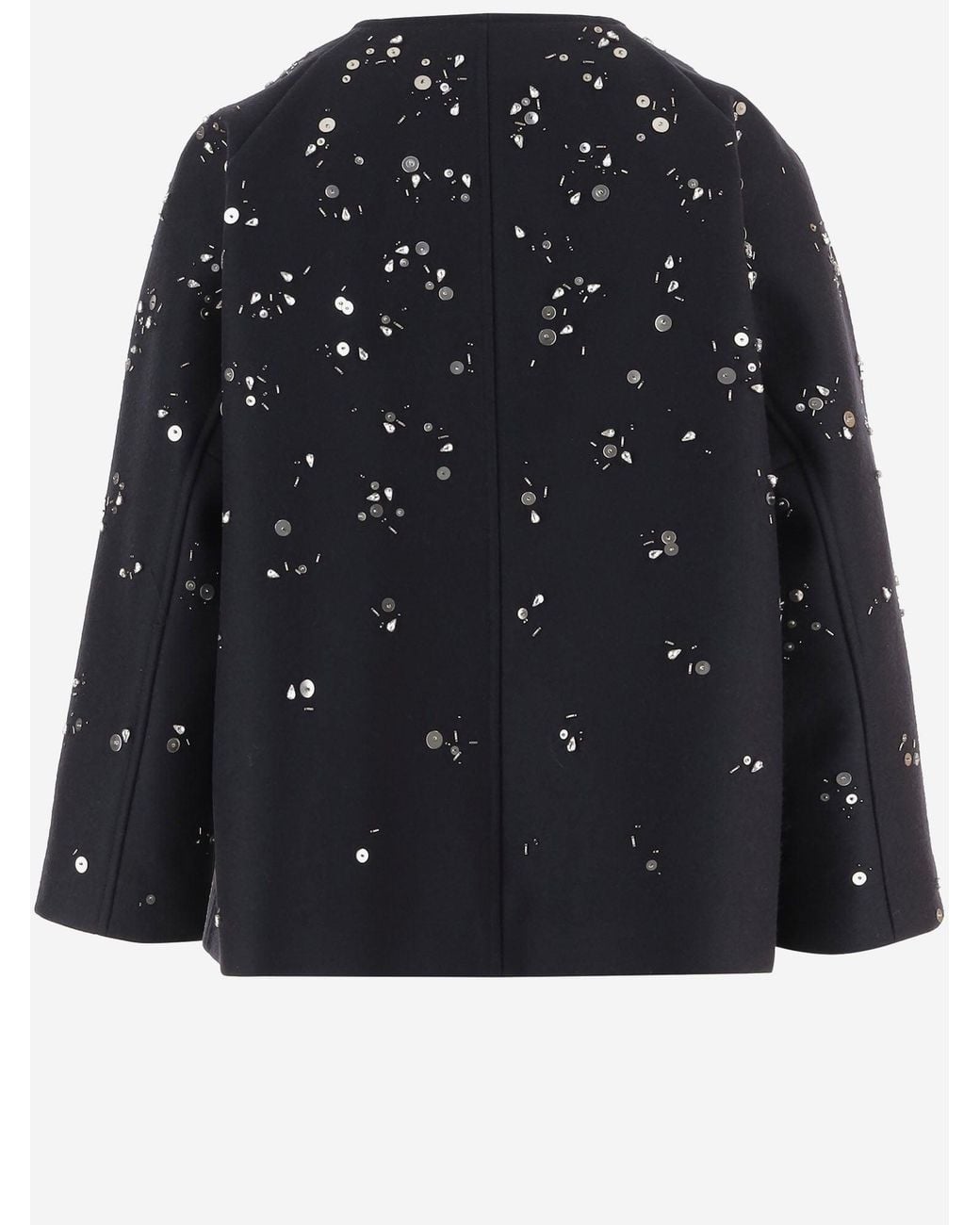 Jil Sander Black Virgin Wool Jacket With Metal Details