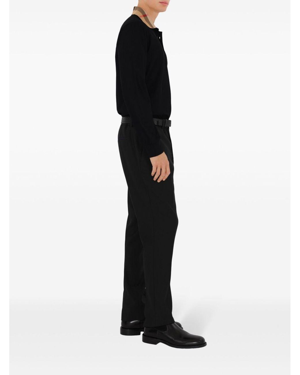 Burberry Black Cotton Polo Shirt