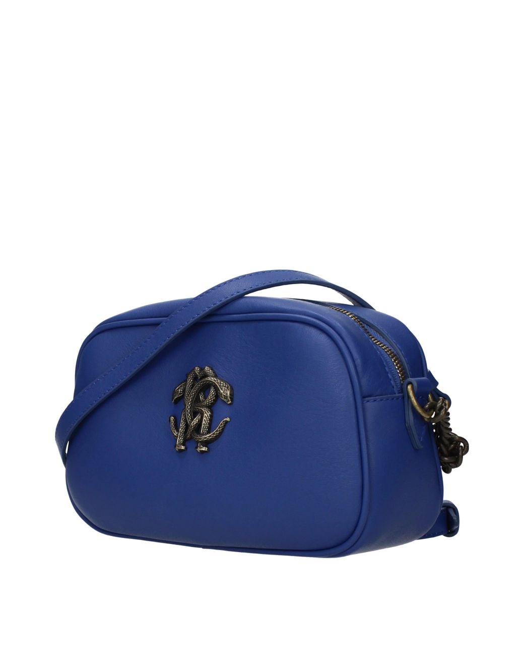 Roberto Cavalli Blue Crossbody Bags/Denim Leather