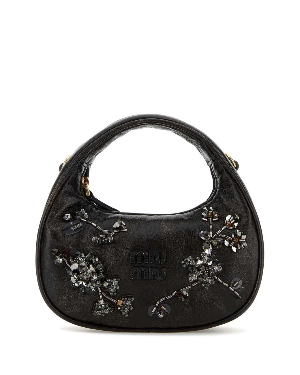Miu Miu Black Dark Nappa Leather Handbag