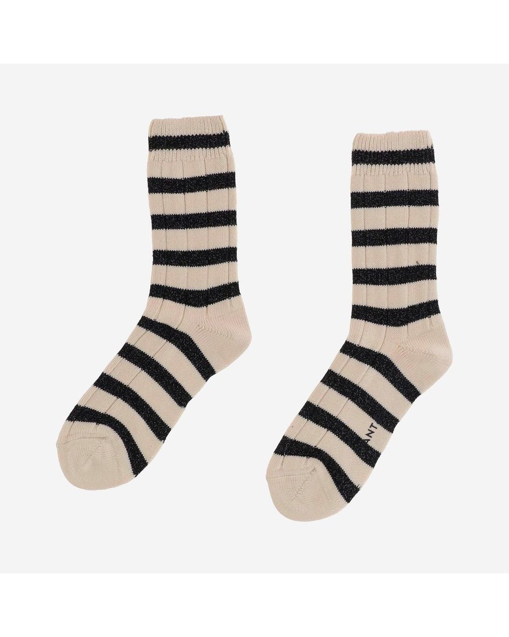 ANT45 Black Stretch Cotton Blend Socks With A Striped Pattern
