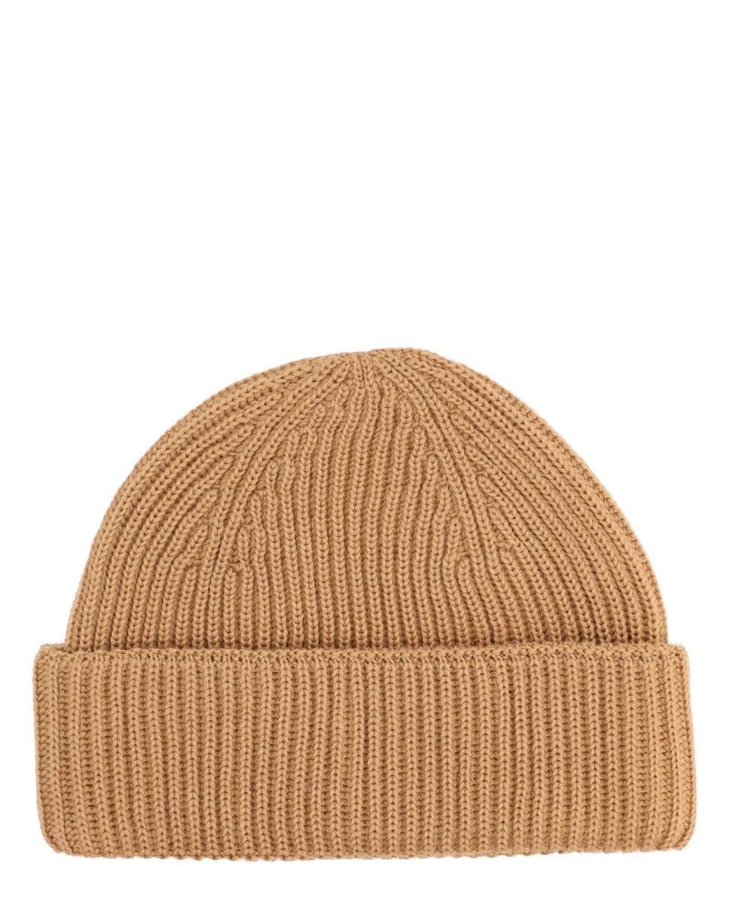 Maison Kitsuné Brown Maison Kitsuné Beanie With Fox Patch
