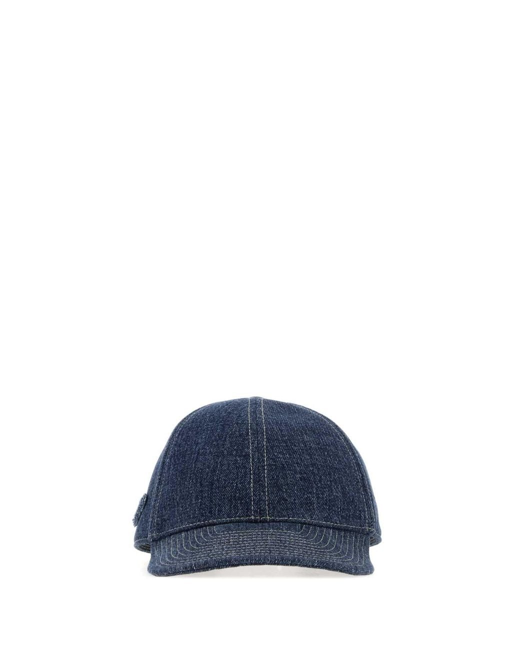 Prada Blue Denim Solid Baseball Hat for men